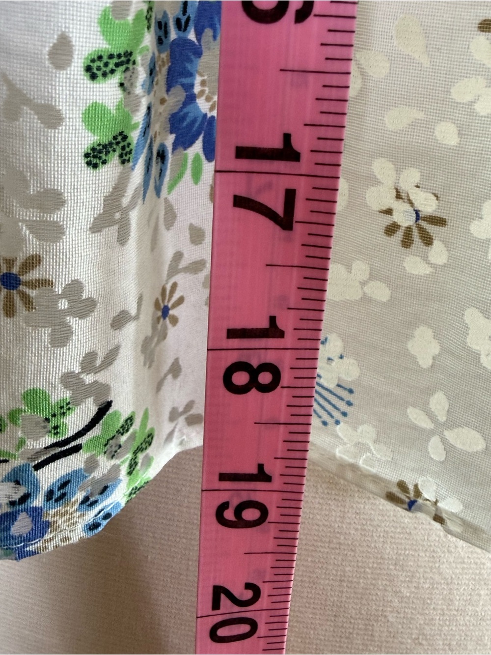 Zara NWT Floral Sheer Puff Sleeve Cropped Button-Up Blouse XS White Blue - Picture 5 of 13